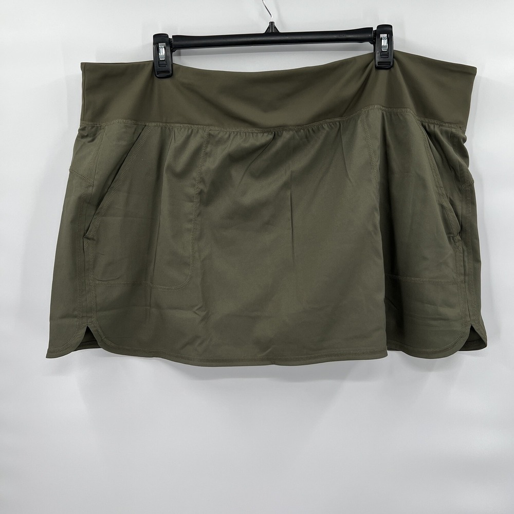 Zuda Skort Womens 3XP Olive Green Activewear Tennis Stretch Comfort Workout